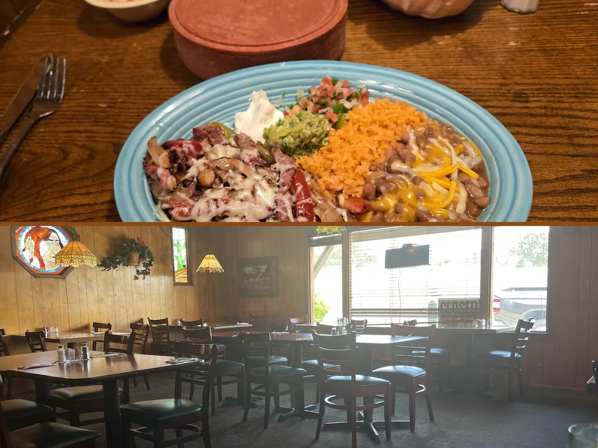 Plates of burritos, enchiladas, and salsa.